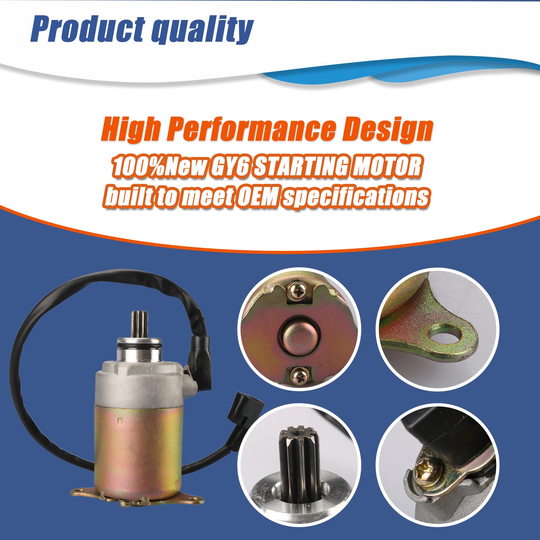 Retepif GY6 starter motor installed on ATV demonstrates broad compatibility.