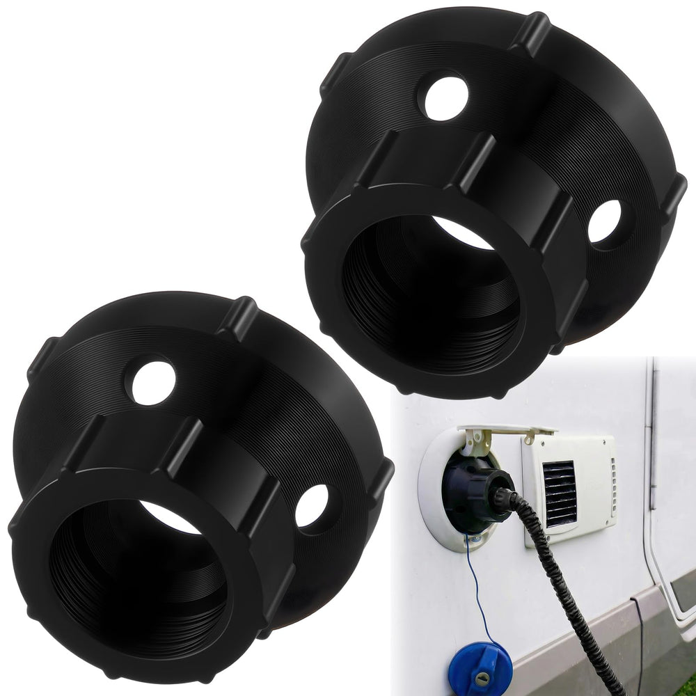 Retisee RV water fill adapter front view enabling hands-free filling