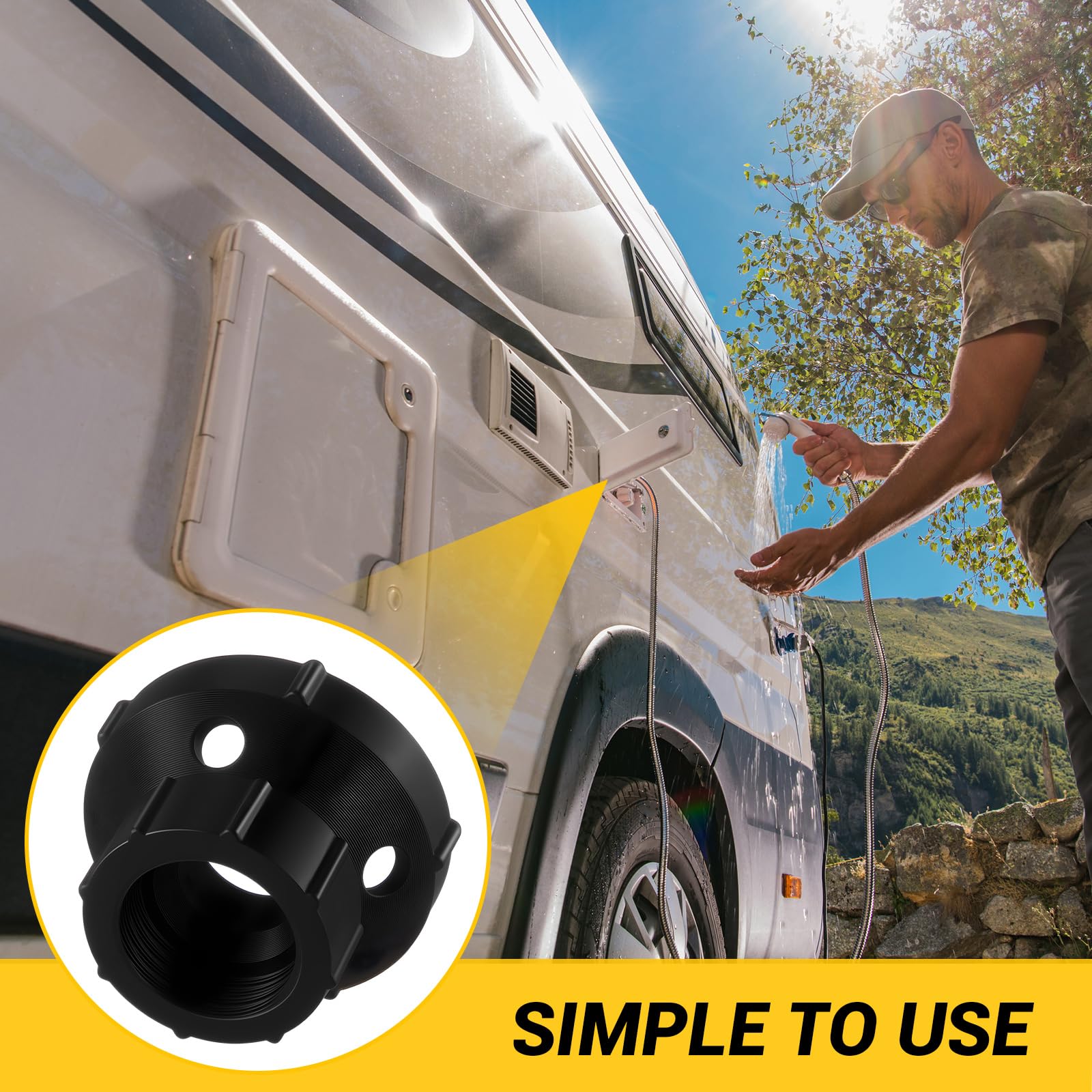 Retisee travel trailer water fill hose connected securely