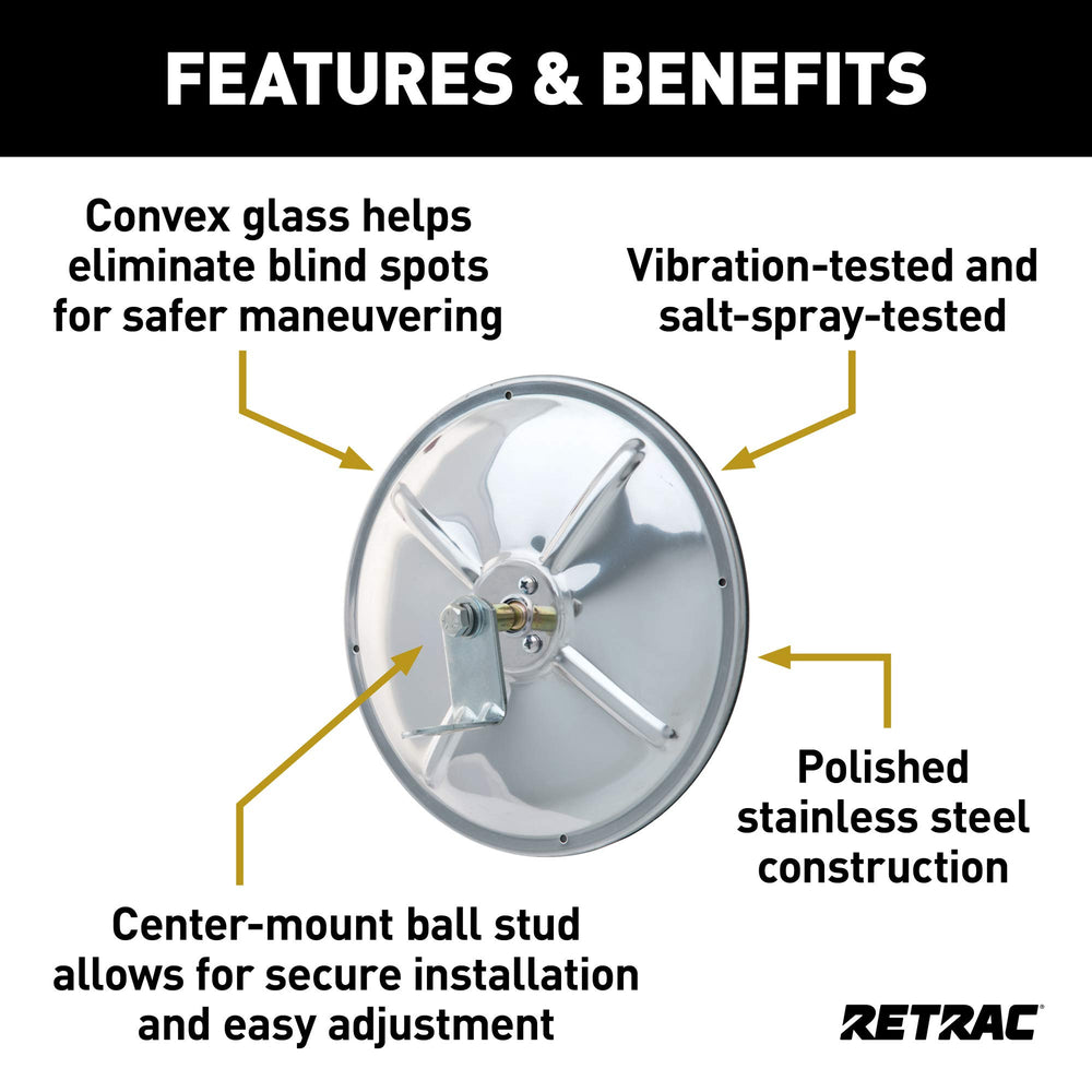 RETRAC convex mirror tested for vibration and salt spray durability