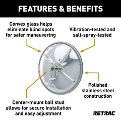 RETRAC convex mirror tested for vibration and salt spray durability