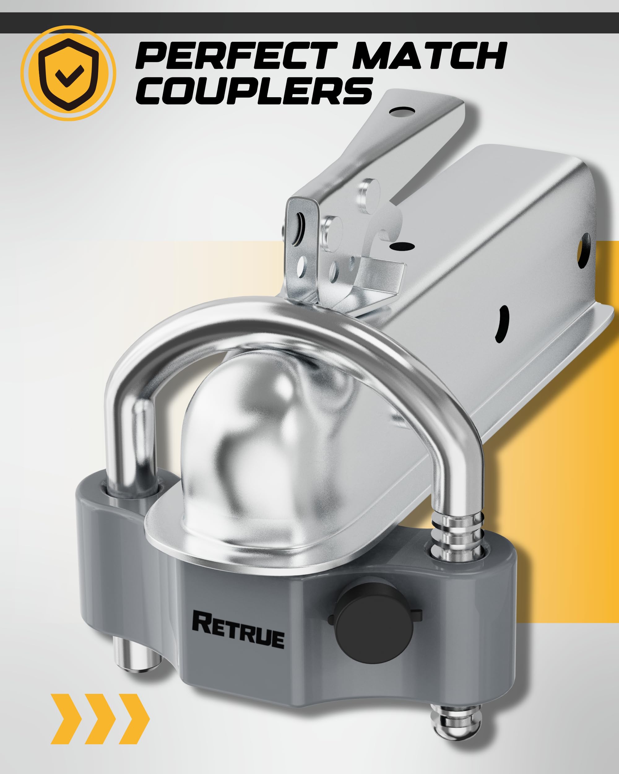 RETRUE 2-5/16-inch coupler compatibility for irregular or oversized hitches
