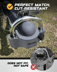 RETRUE A36 steel and aluminum lock highlighting rugged durability
