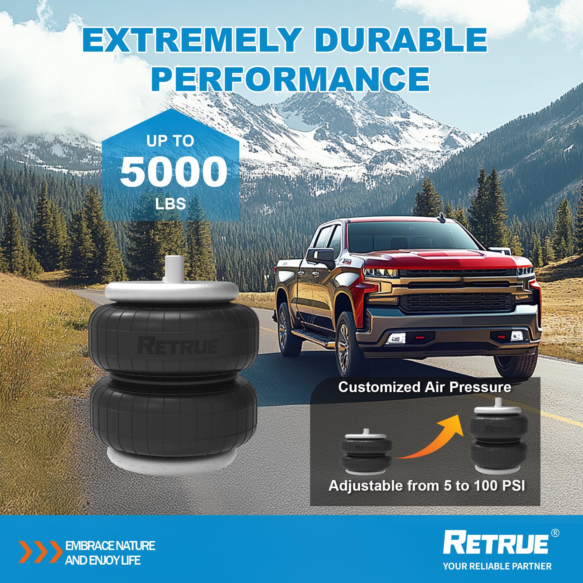 RETRUE compatible with 2019-2026 Silverado and Sierra models for versatile towing.