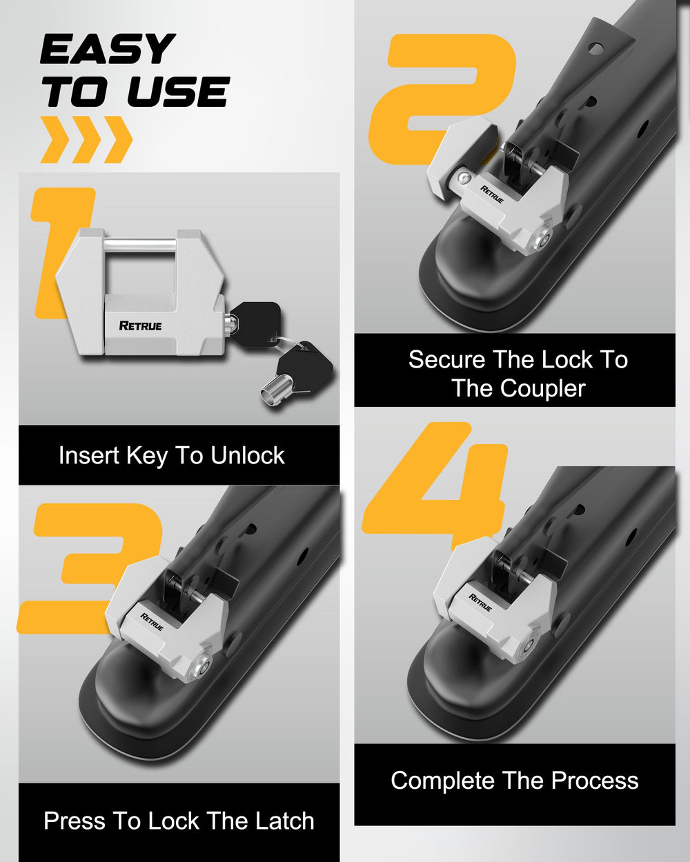 RETRUE Cyber Lock half-turn unlock mechanism for fast access.