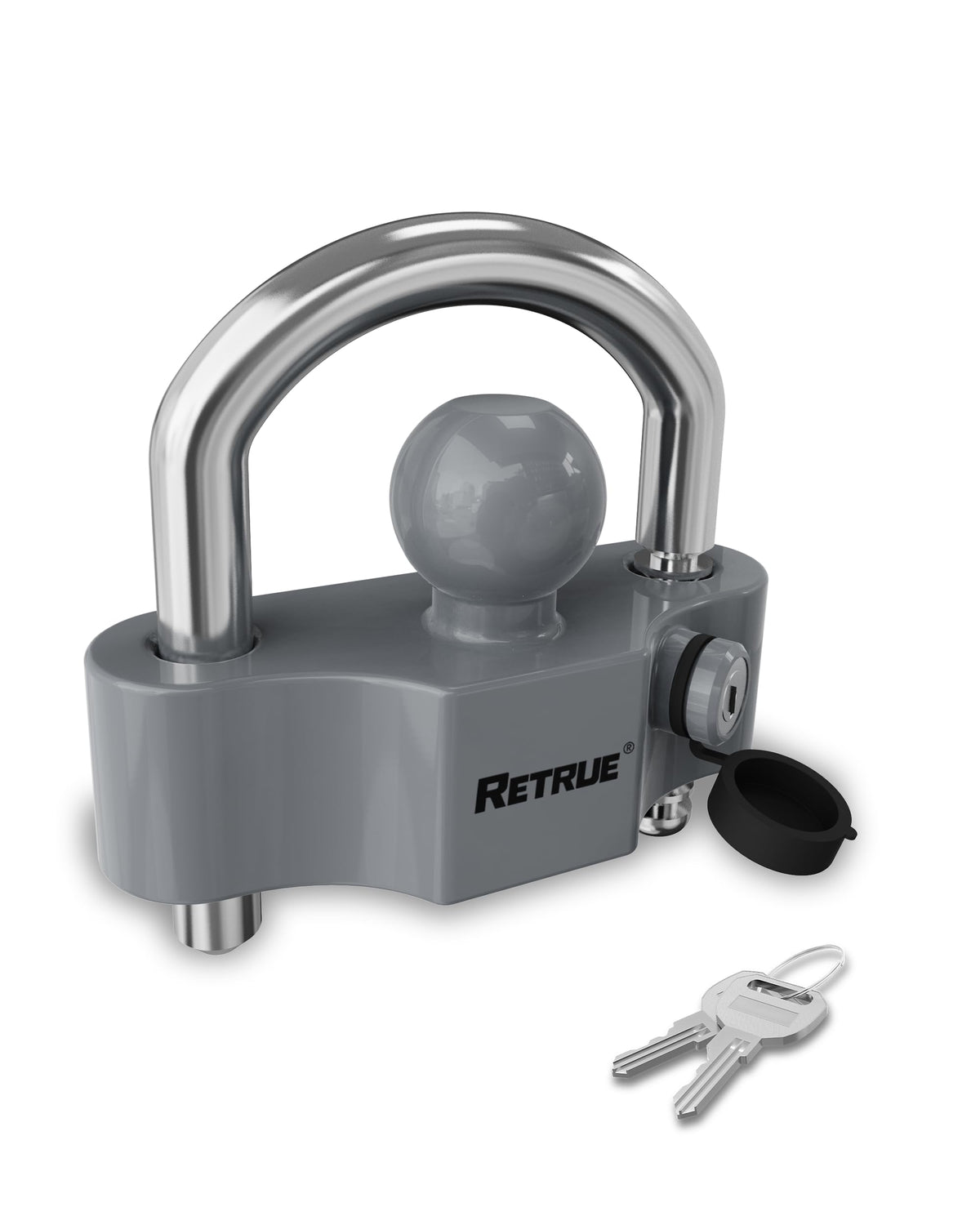 RETRUE heavy-duty universal coupler lock with adjustable fit for multiple trailer sizes