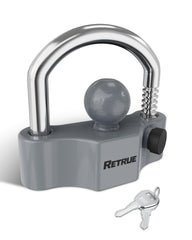 RETRUE heavy-duty widened coupler lock securing trailer hitch on the ball