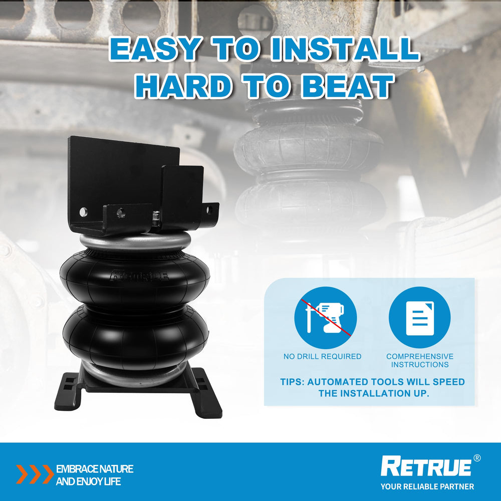 RETRUE kit with pre-drilled holes simplifies installation and reduces drilling needs.