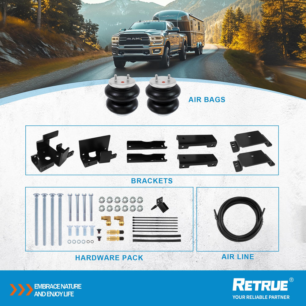 RETRUE air bags enhance towing stability and vehicle balance during turns.