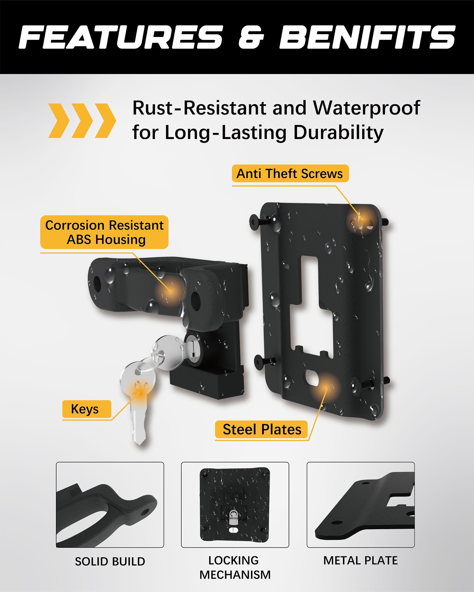 RETRUE heavy-duty anchors constructed with rust-resistant materials for outdoor use