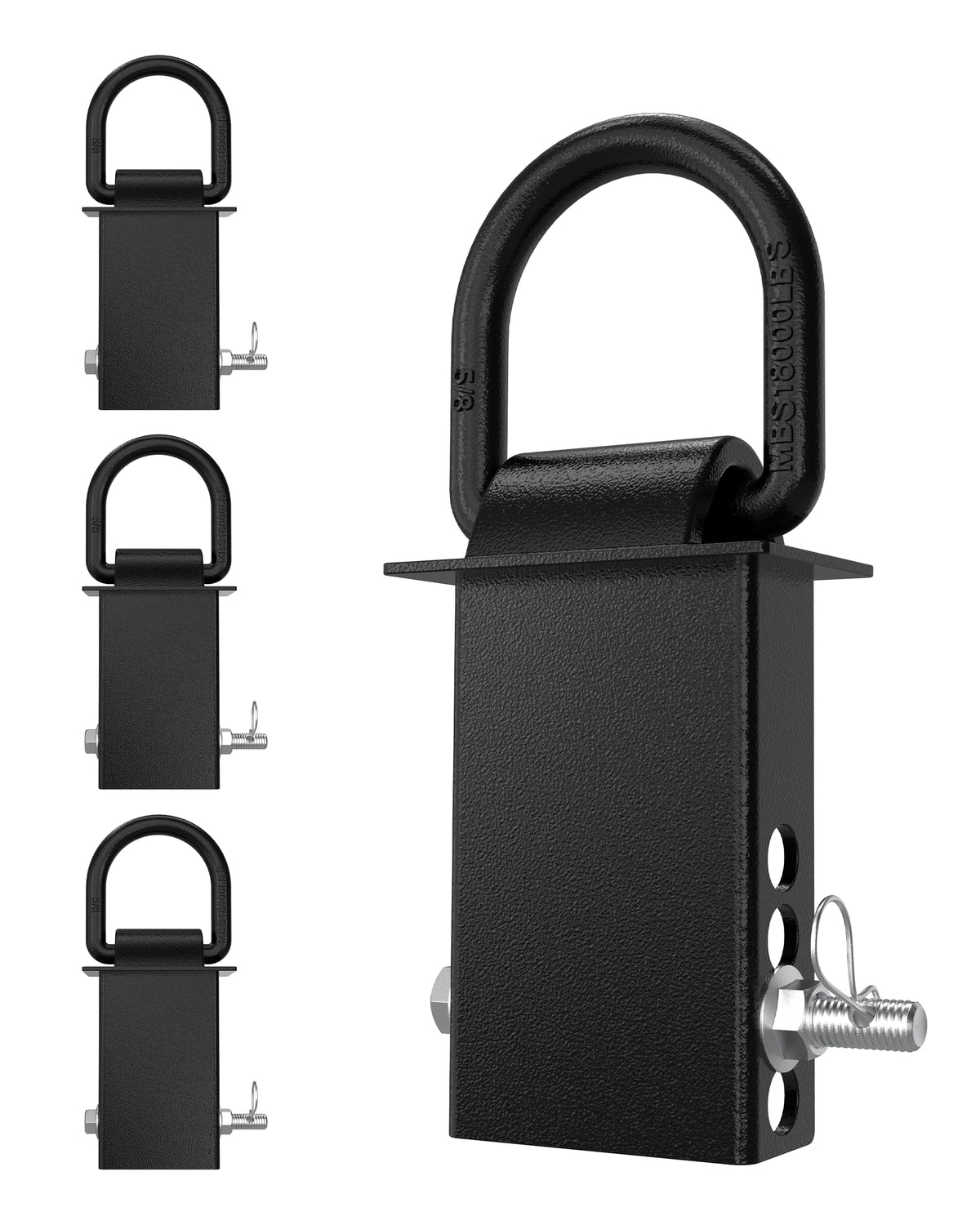 RETRUE stake-pocket D-ring assembly for secure trailer hauling.