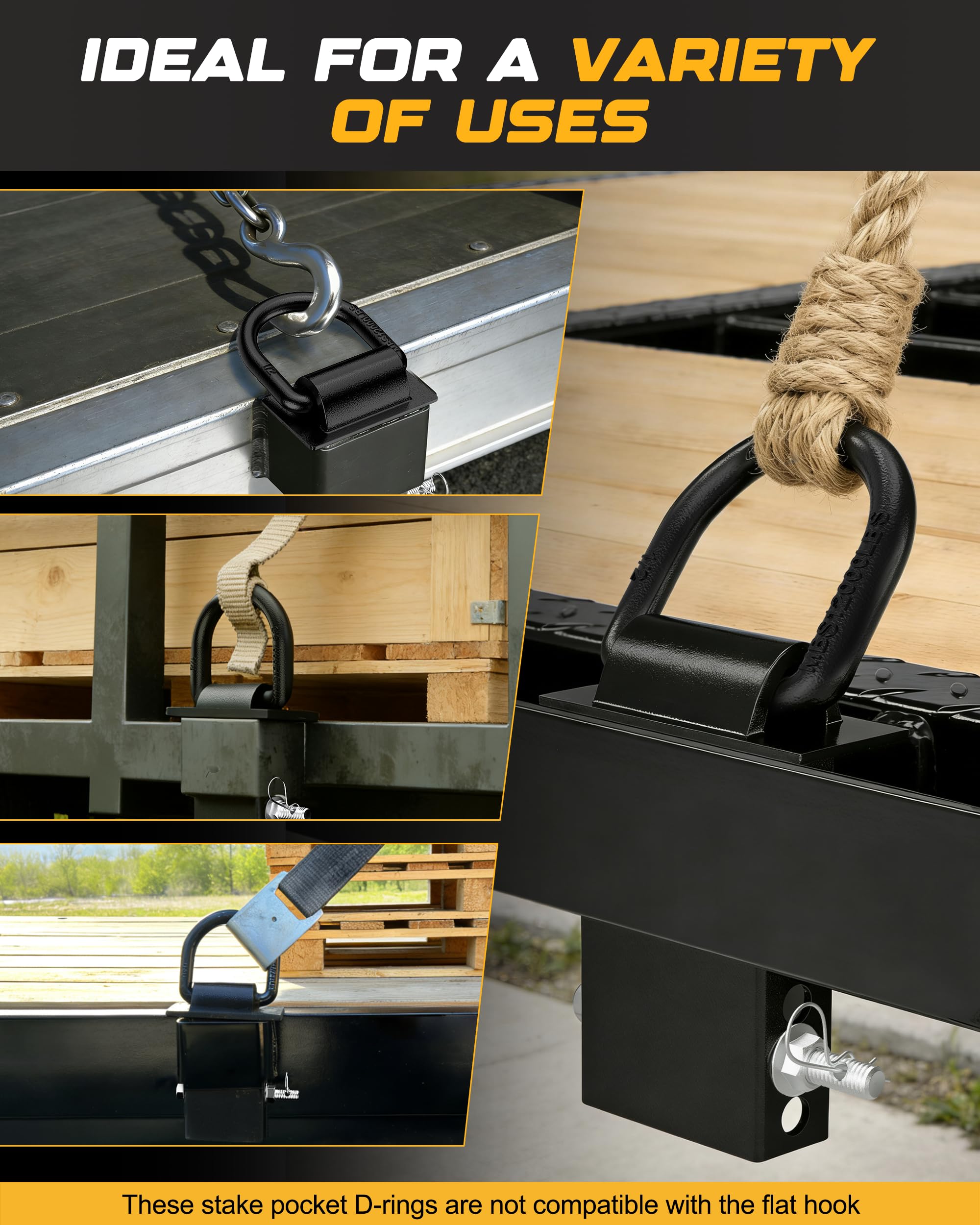 RETRUE stake pocket anchors secure motorcycles and ATVs on trailers