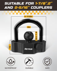 RETRUE heavy-duty steel construction for enhanced trailer security.