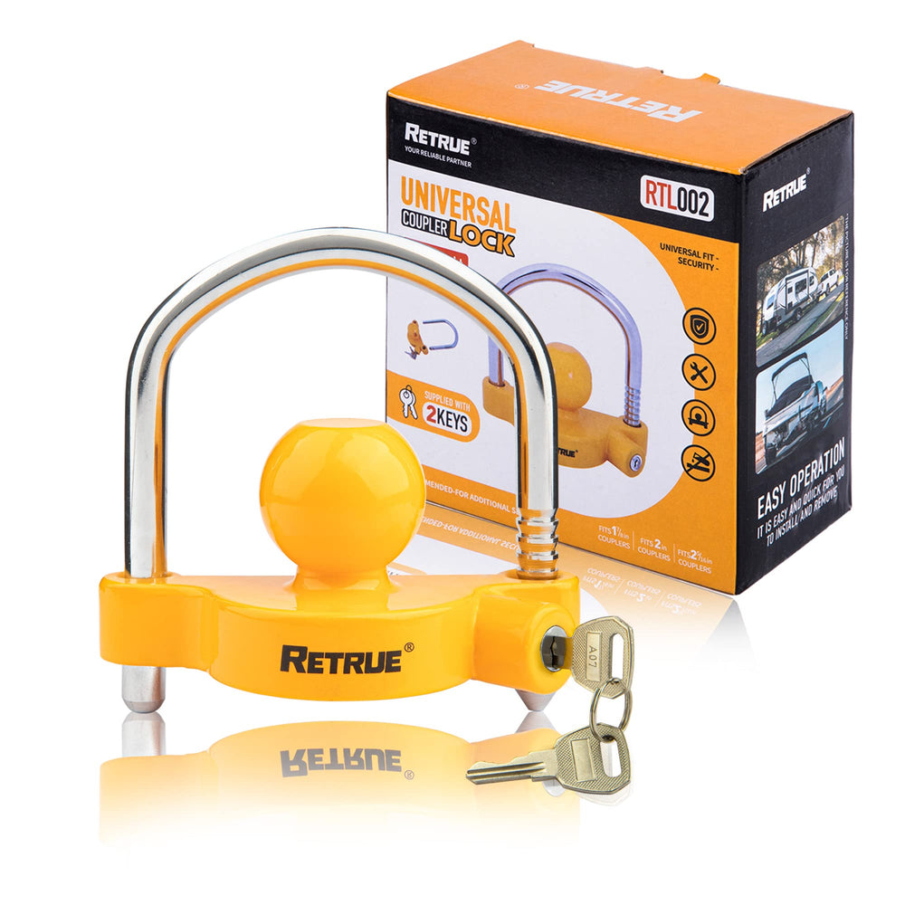 RETRUE pack of 2 universal coupler locks offers convenient trailer protection for two units.