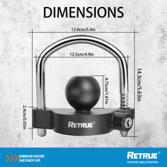 RETRUE lock with yellow visibility deters tampering when parked