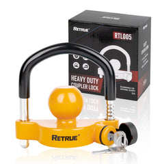 RETRUE universal trailer ball lock on a coupler showing 1-7/8 in compatibility