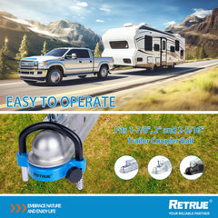 RETRUE universal trailer lock fits 2-5/16 inch coupler for versatile use