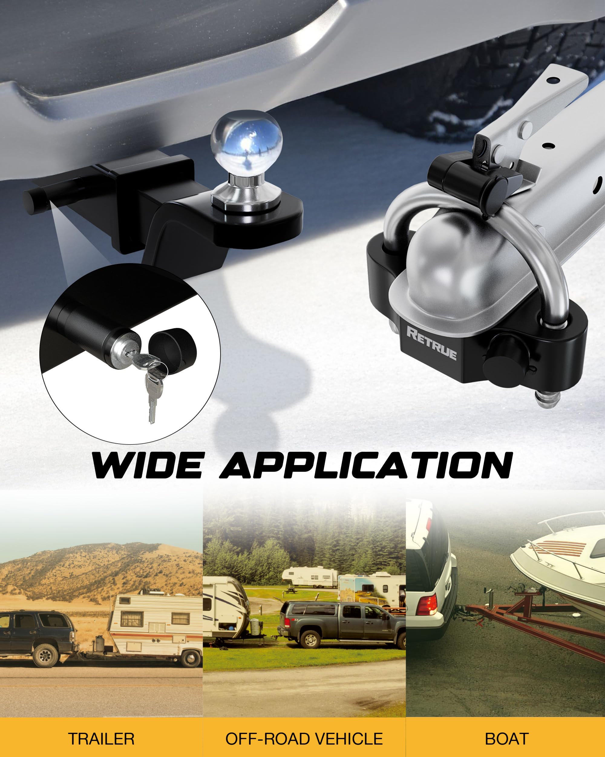 RETRUE anti-mud and dust cap protecting the lock cylinder for longer life.