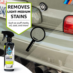 Rev Auto Wrap APC spray-action on vinyl surface for stain removal