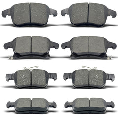 RevivaParts front-rear ceramic brake pads eight-piece set for Ford Fusion and Lincoln MKZ improve braking and reduce dust.