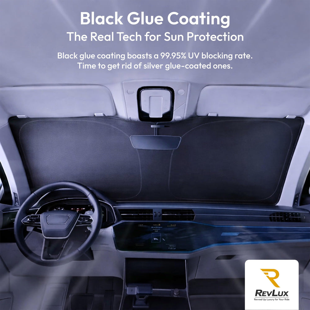 RevLux sunshade frame detail shows durable carbon steel construction.