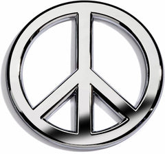 Revolution Car Badges classic chrome peace sign logo on vehicle exterior with durable, stylish appeal.