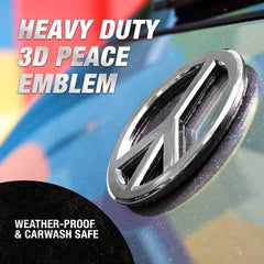 Revolution Car Badges metal emblem with adhesive back enables quick, mess-free installation.