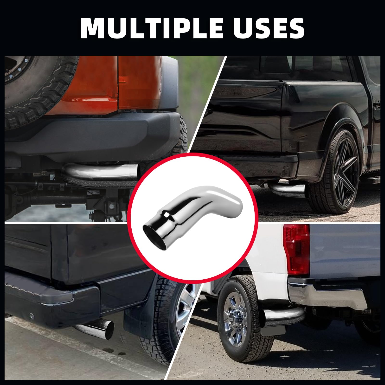 REWONIXAL diesel exhaust tip elevates exterior styling with durable chrome finish