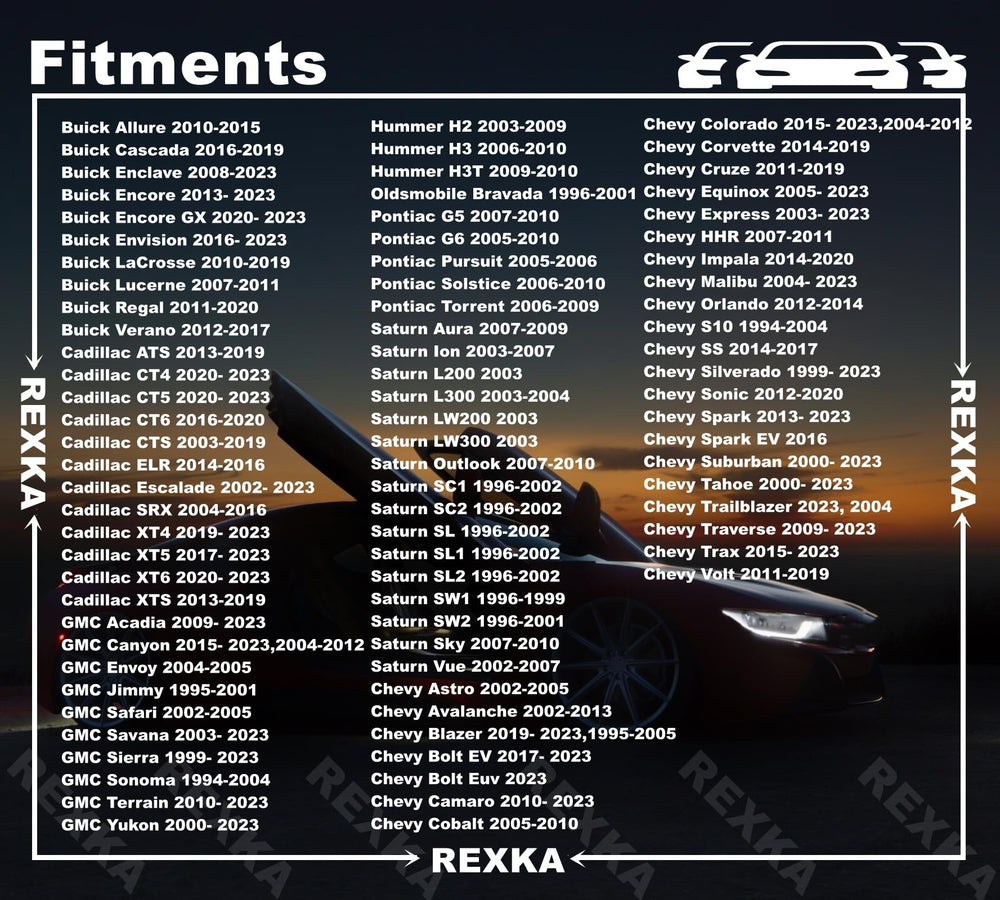 Rexka bumper screw nut set for precise GM compatibility.
