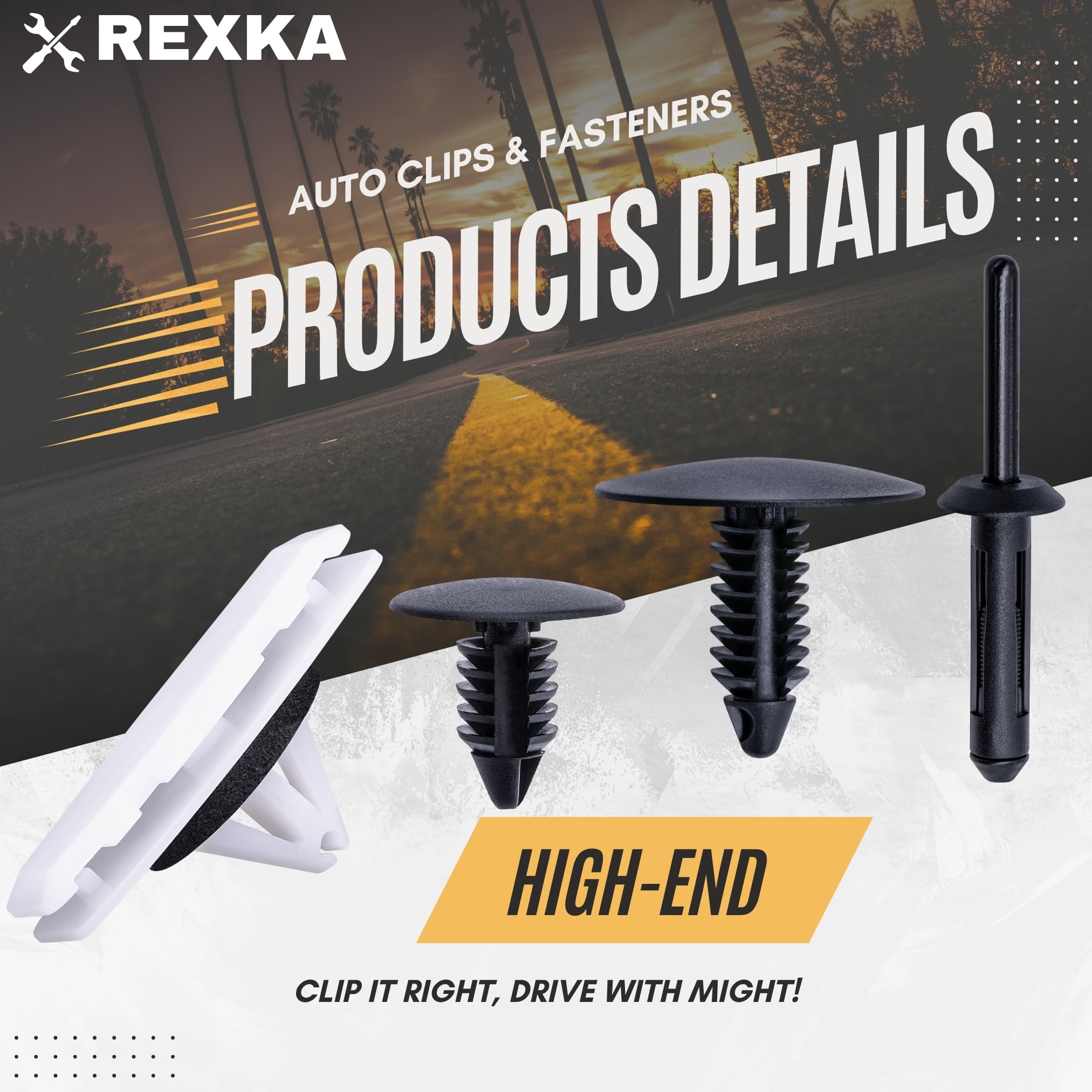Rexka 6506007AA plastic rivets for firm flare mounting
