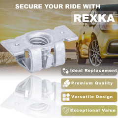 Rexka dog-point tapping screws for quick bumper alignment.