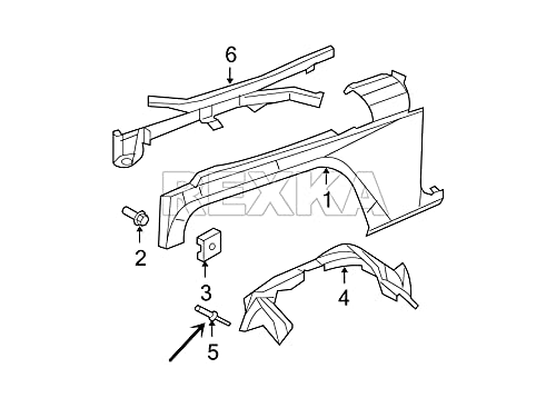 Rexka Liberty KJ fender liner rivet helps secure splash guards.