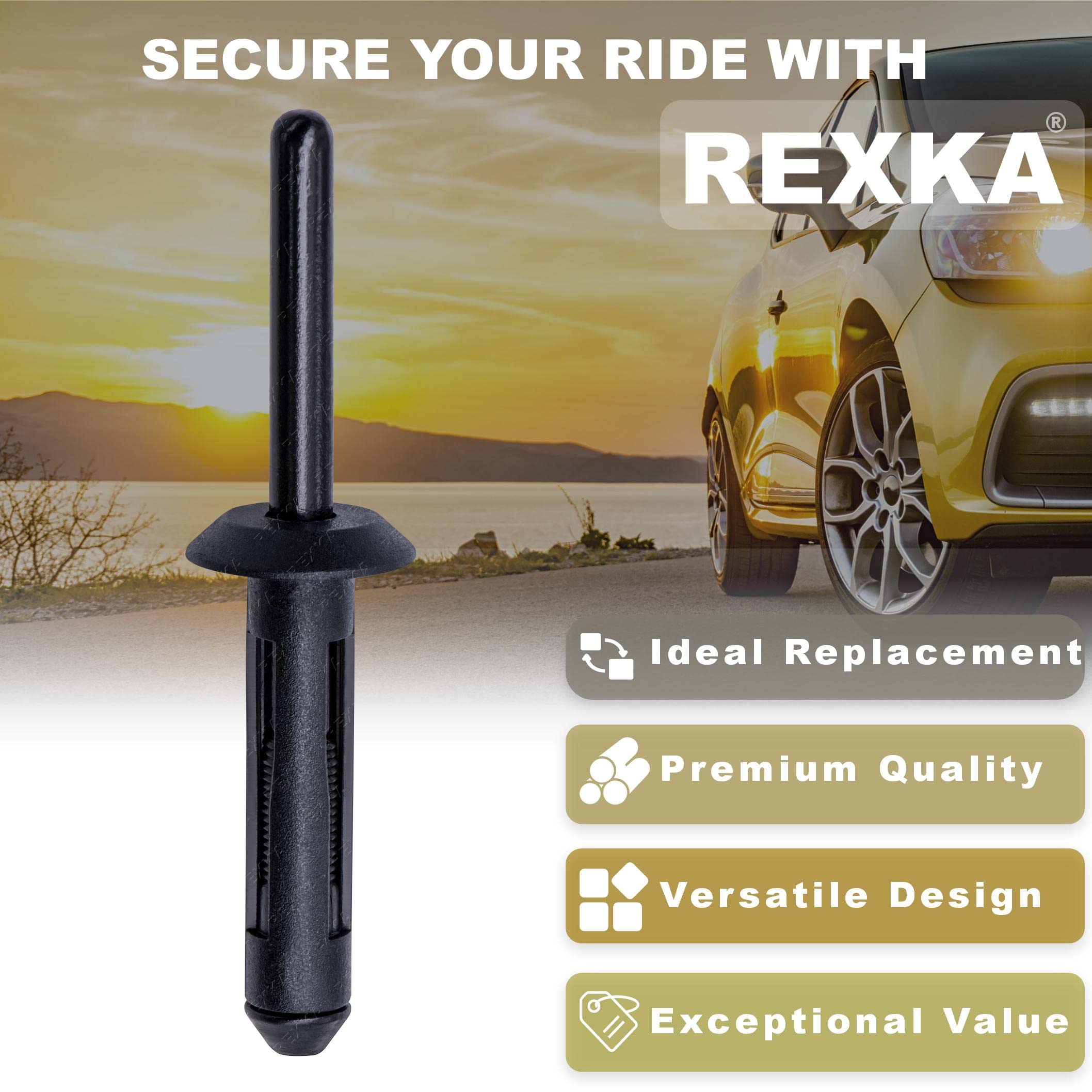 Rexka Jeep Wrangler JK compatible rivet for exterior panel mounting.