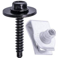 Rexka U-nuts kit with 20 extruded nuts for secure automotive panel fastenings.