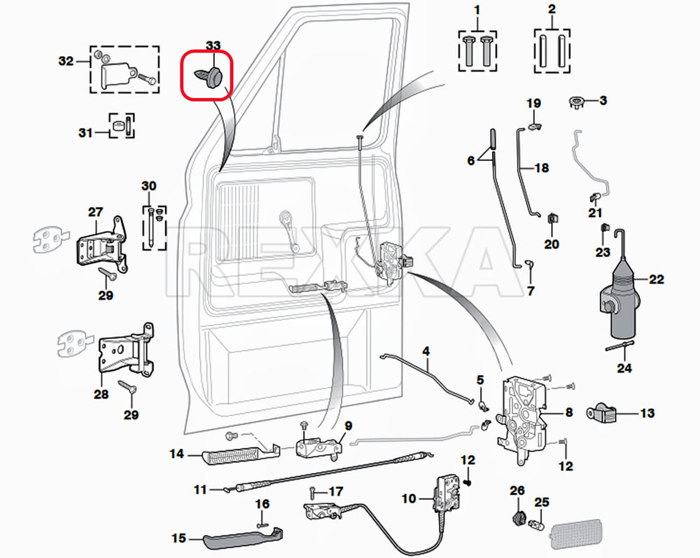 Rexka universal Ford-Lincoln-Mercury clip set supports 50-pack usage.