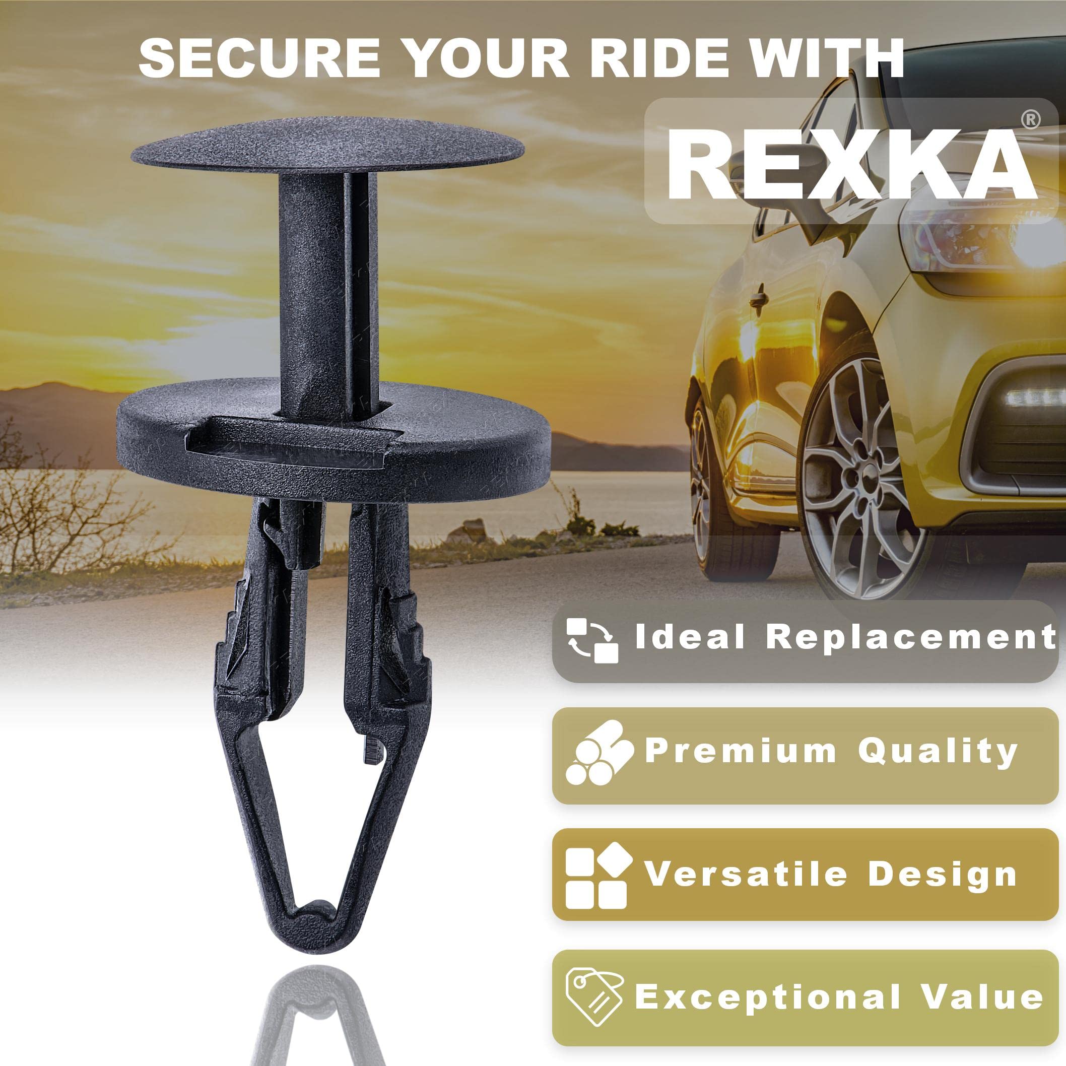 Rexka wheelhouse liner rivet providing stable under-hood shielding