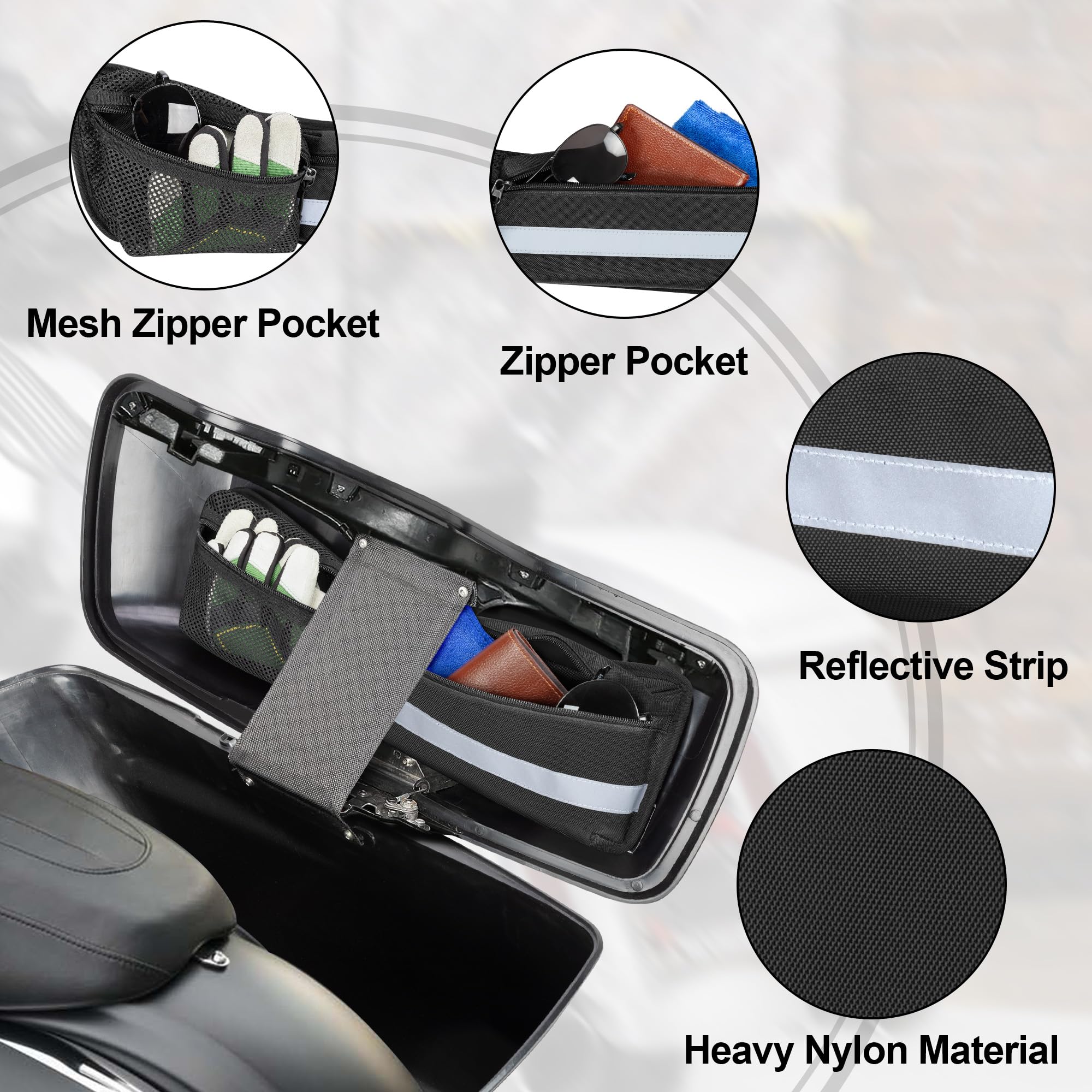 Rexmica mesh-pocket lid organizer provides quick visibility of contents