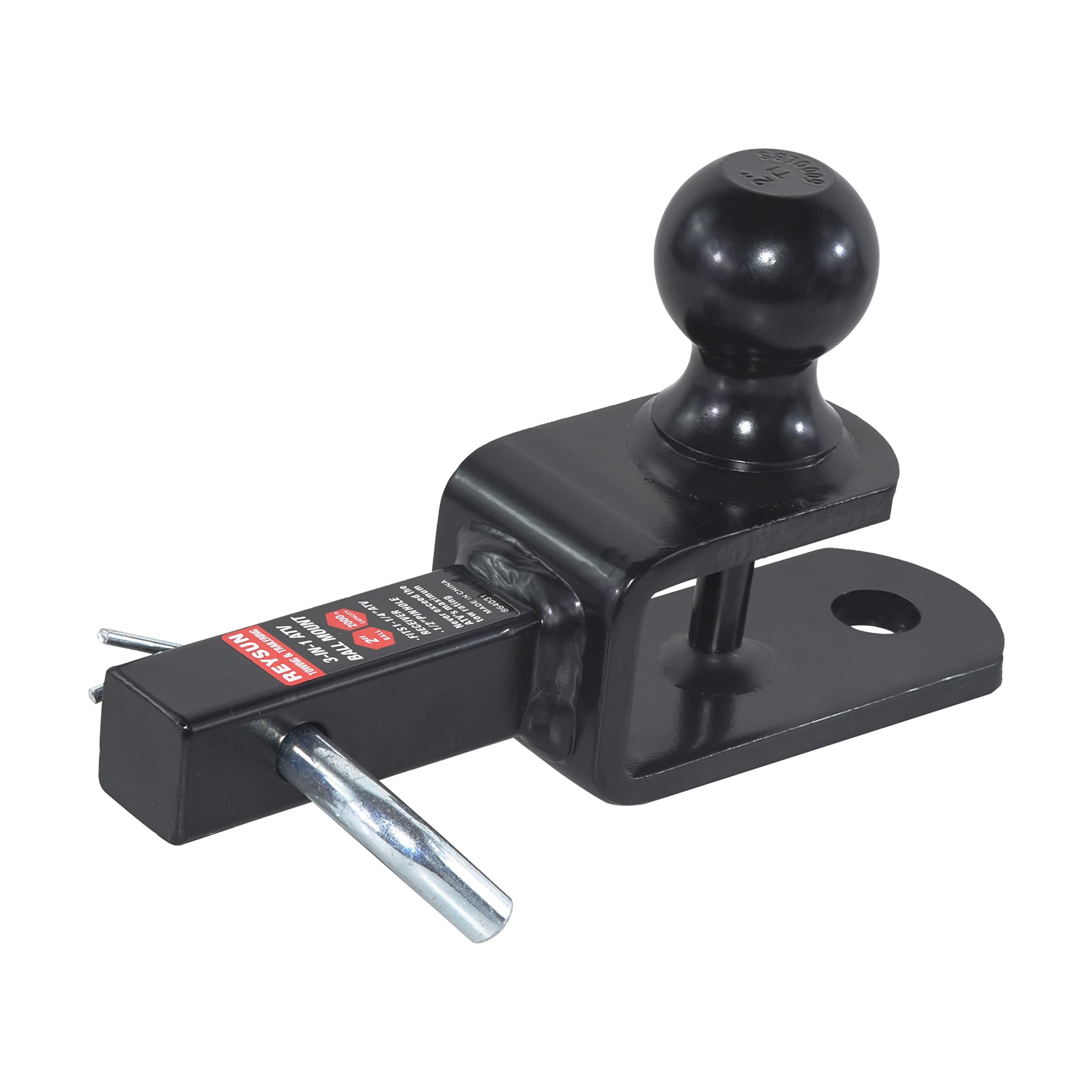 REYSUN 864031 ATV/UTV hitch mount with 2-inch ball for versatile towing.