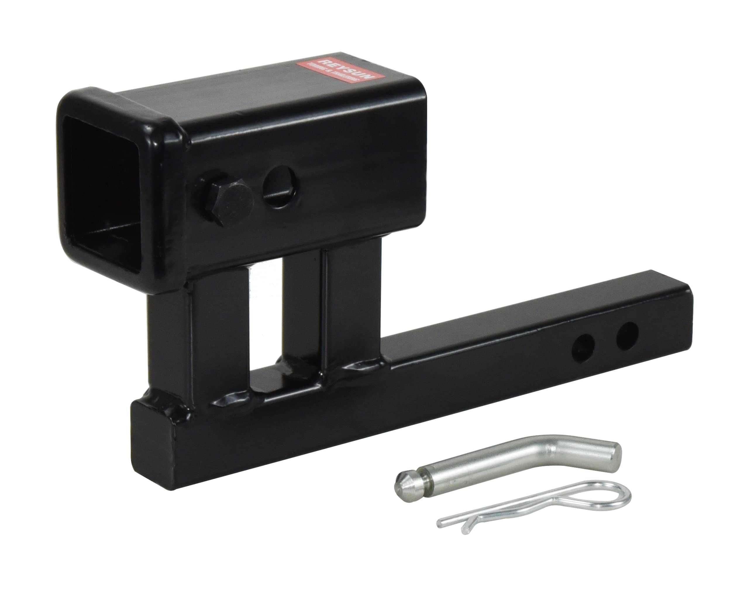 REYSUN 864125 hitch adapter enabling 1.25 to 2 inch conversion for versatile towing and carrying.