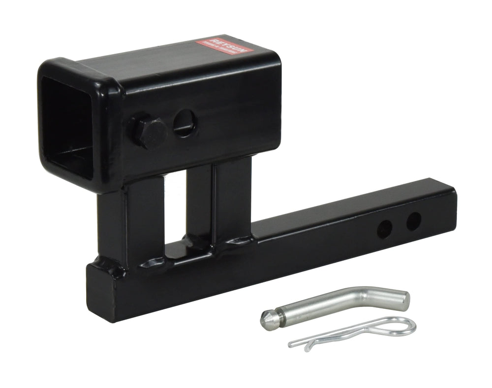 REYSUN 864125 hitch adapter enabling 1.25 to 2 inch conversion for versatile towing and carrying.