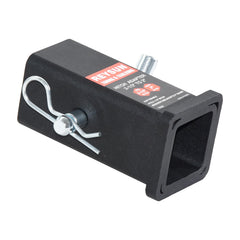 REYSUN hitch reducer sleeve in matte black finish highlighting sturdy steel construction.