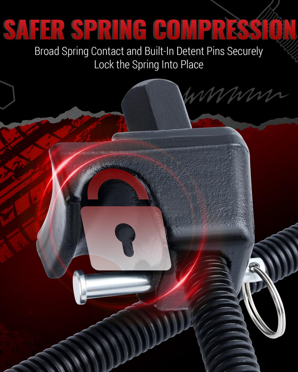 Reywoo compressor hooks and detents lock springs securely.