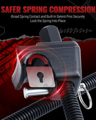 Reywoo compressor hooks and detents lock springs securely.
