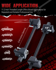 Reywoo coil spring compressor on vehicle demonstrates on-car compression.