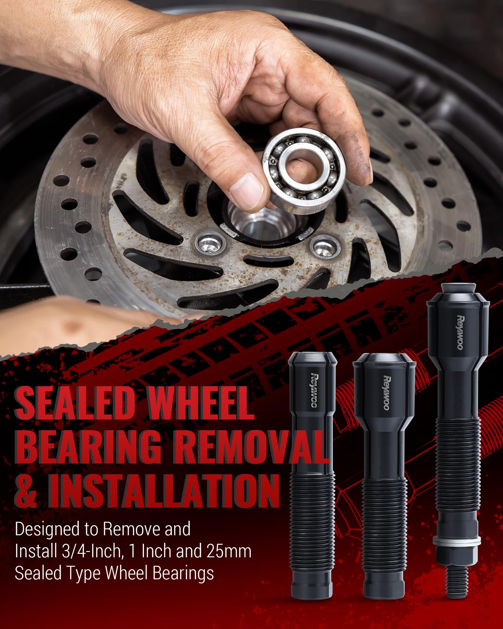 Reywoo Harley wheel bearing puller 1inch shows compact, durable design in use