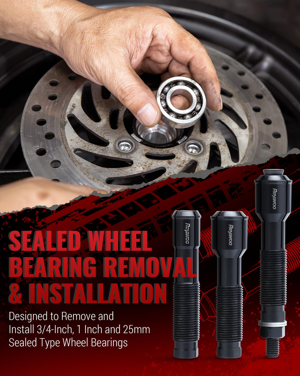 Reywoo Harley wheel bearing puller 1inch shows compact, durable design in use