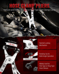 Reywoo hose clamp pliers in action for quick clamp removal
