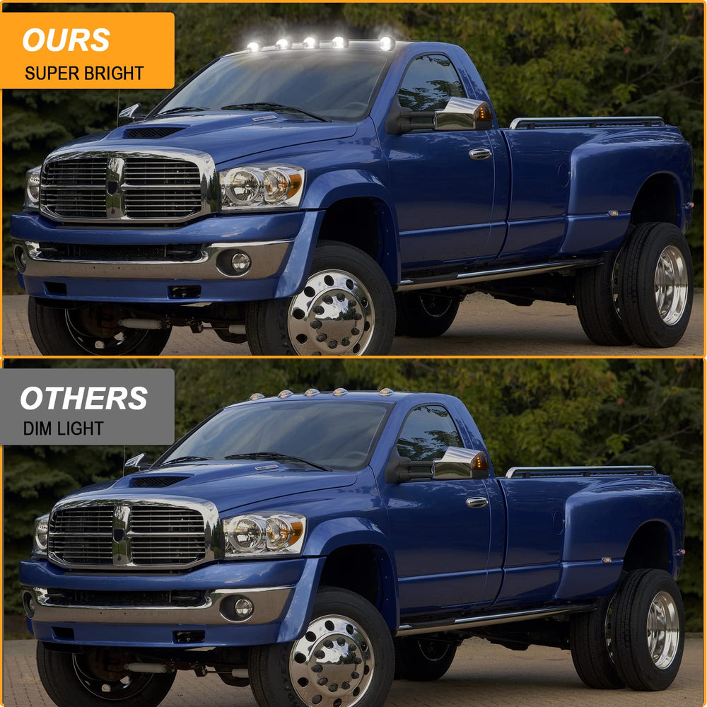 R&F Auto LED cab lights high-output chips illuminate markers clearly at night.