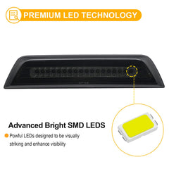 Close-up of smoked lens with LED glow for modern high-contrast signaling