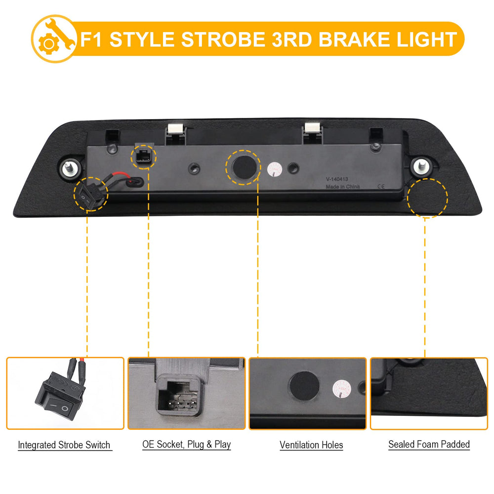 Packaging for the R&amp;F Auto smoked lens strobe brake light